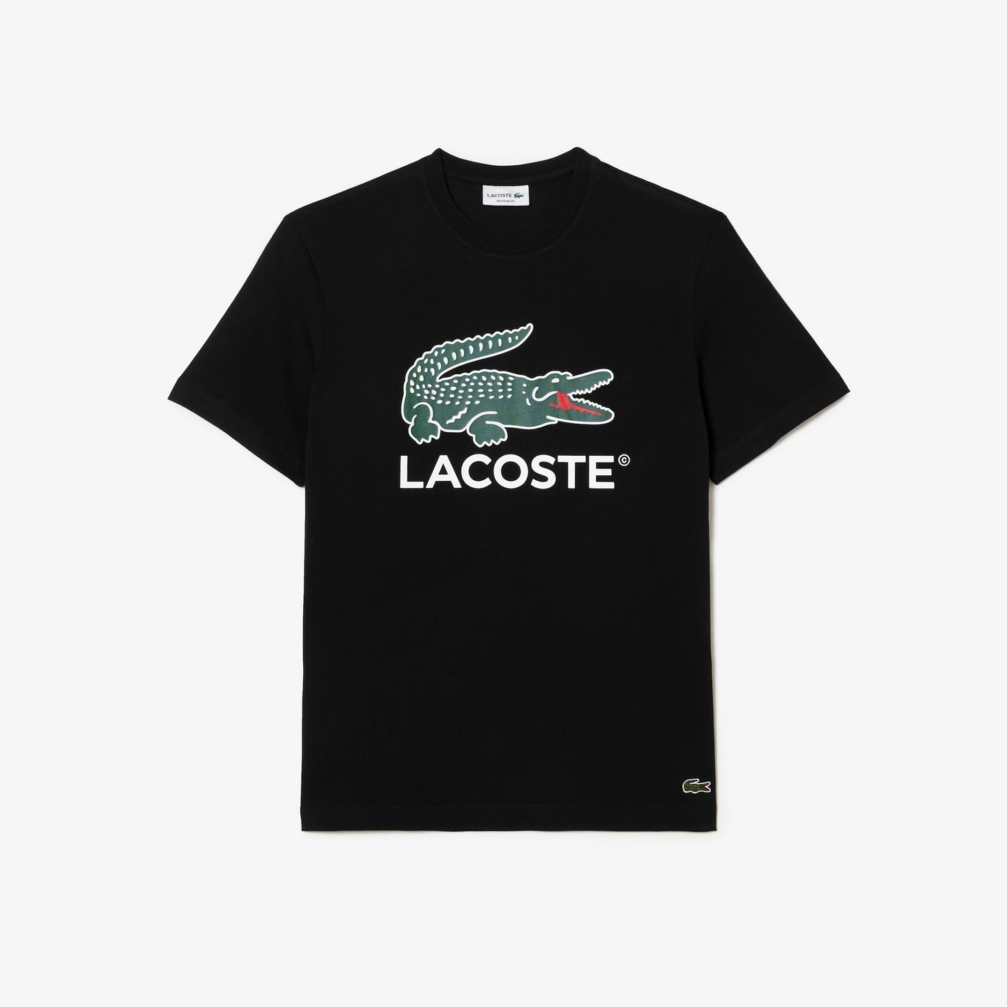 Lacoste - Men's Cotton Jersey Signature Print Shirt - Black