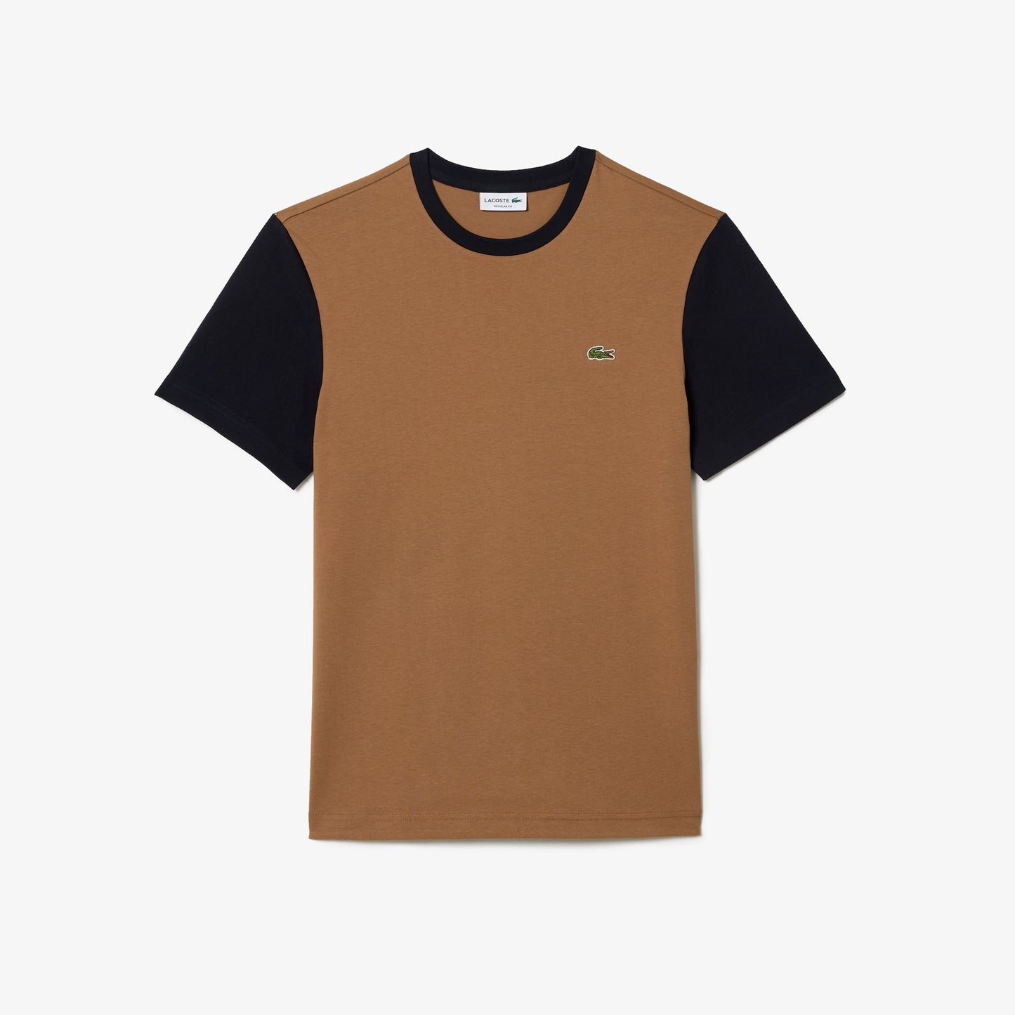 Lacoste - Men's Regular Fit Color block Jersey Shirt - Brown/Navy