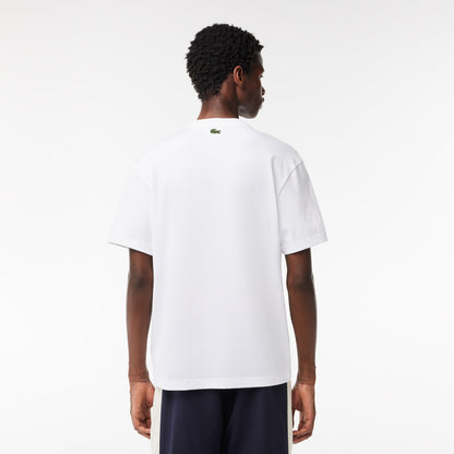 Lacoste - Men's Relaxed Fit Quilted Badge Jersey Shirt - White