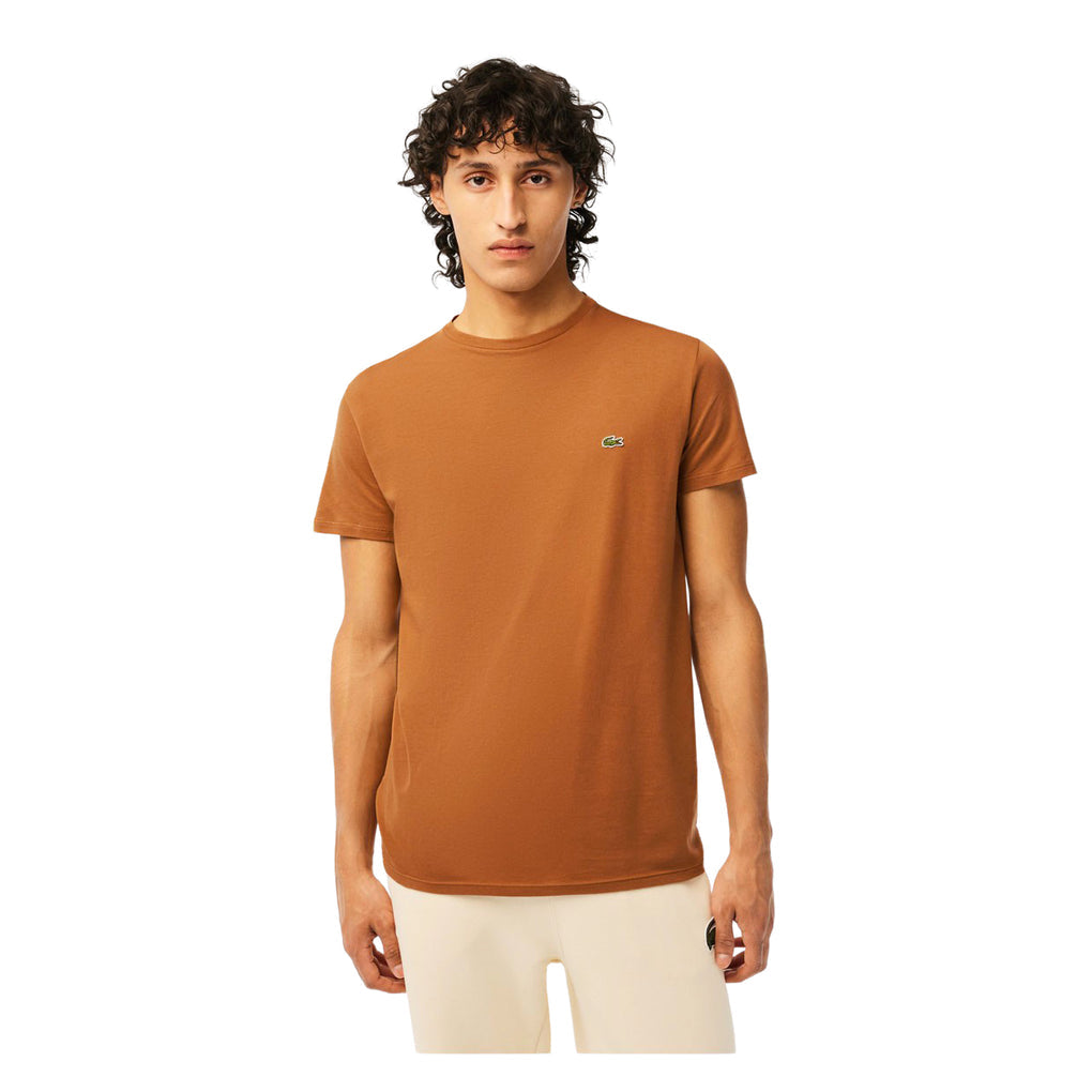 Lacoste - Pima Cotton Jersey T-Shirt, Crew Neck - Brown
