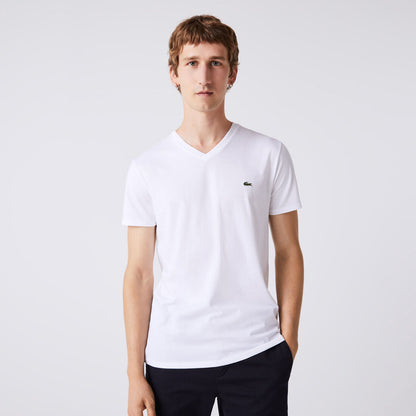 Lacoste - Pima Cotton Jersey T-Shirt, V-Neck - White