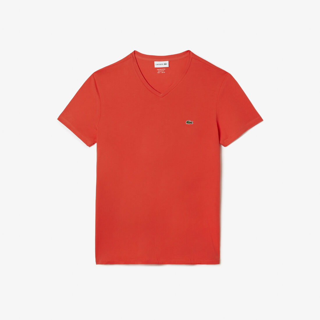 Lacoste - Pima Cotton Jersey T-Shirt, V-Neck - Orange