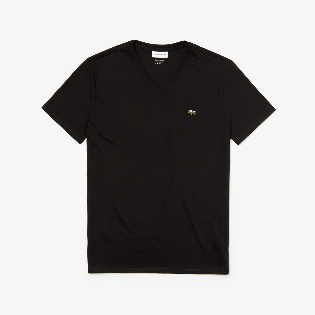 Lacoste - Pima Cotton Jersey T-Shirt, V-Neck - Black