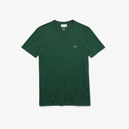 Lacoste - Pima Cotton Jersey T-Shirt, V-Neck - Green