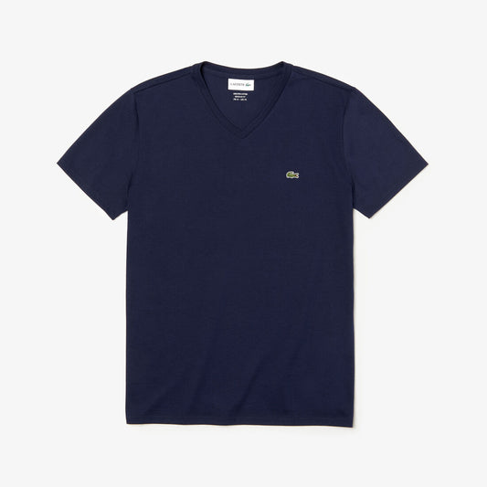 Lacoste - Pima Cotton Jersey T-Shirt, V-Neck - Navy