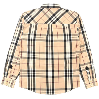 VENO Brandon Long sleeves Plaid Shirt - Khaki ( V1826 )