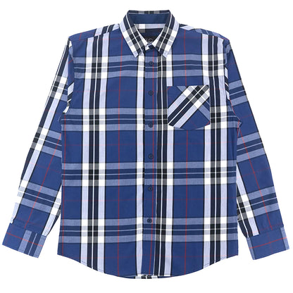 VENO Brandon Long sleeves Plaid Shirt -NAVY (V1826)