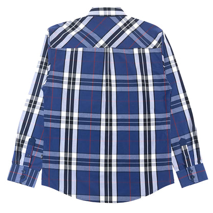 VENO Brandon Long sleeves Plaid Shirt -NAVY (V1826)