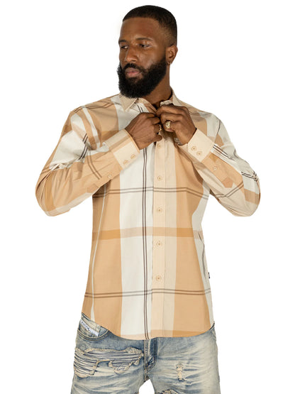V1829 VENO COLTON LONGSLEEVES PLAID SHIRT