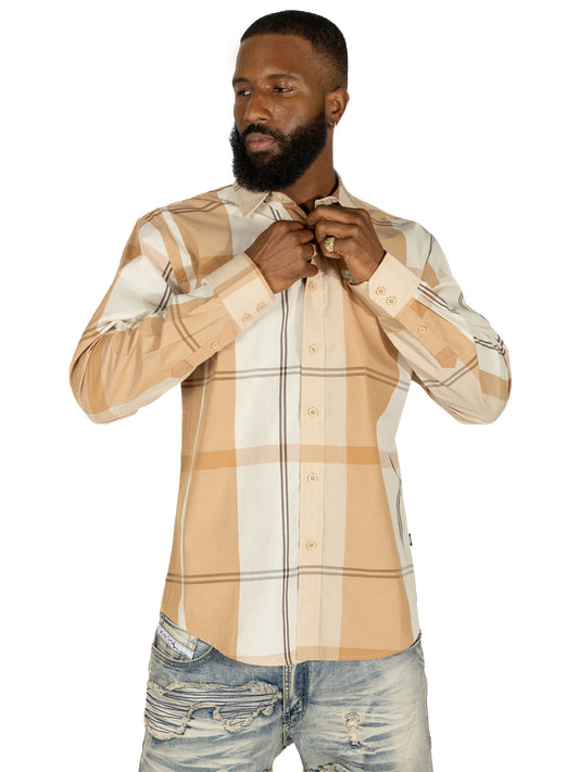 V1829 VENO COLTON LONGSLEEVES PLAID SHIRT