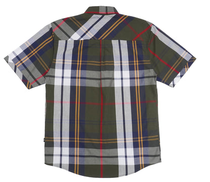 VENO Button-Down Plaid Short Sleeves - Olive (V845)