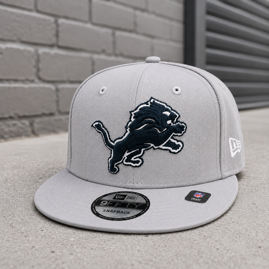 NEW ERA DETROIT LIONS GRAPHITE 9FIFTY SNAPBACK CAP