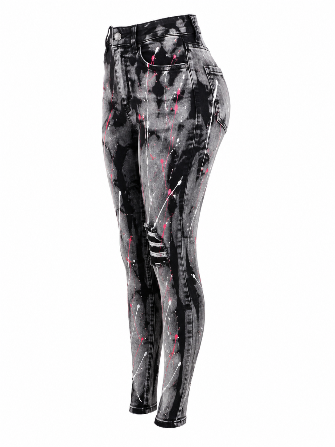 REDFOX WOMEN'S DISTRESSED PAINTER SKINNY JEAN