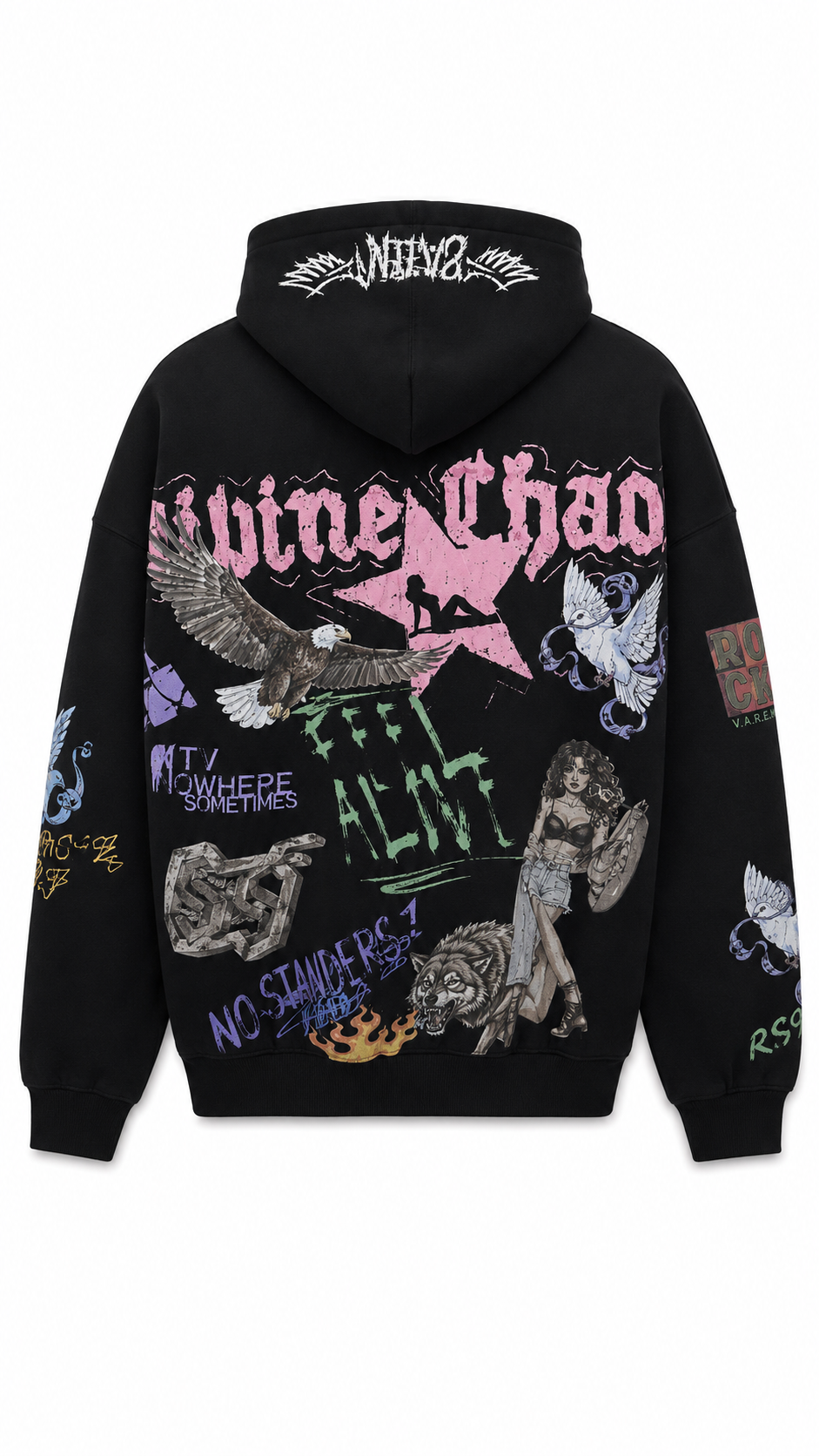 ROKU STUDIO MEN DIVINE CHAOS FADED ZIP-DOWN HOODIE (RK542140)