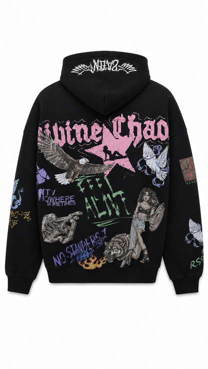 ROKU STUDIO MEN DIVINE CHAOS FADED ZIP-DOWN HOODIE (RK542140)