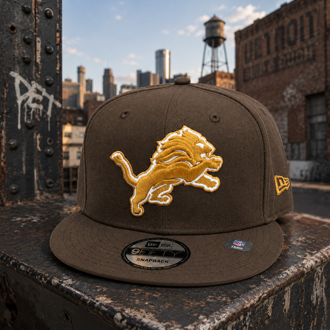 NEW ERA DETROIT LIONS WALNUT/PANAMA TAN 9FIFTY SNAPBACK CAP