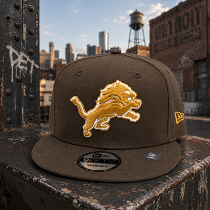 NEW ERA DETROIT LIONS WALNUT/PANAMA TAN 9FIFTY SNAPBACK CAP
