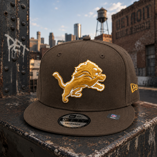 NEW ERA DETROIT LIONS WALNUT/PANAMA TAN 9FIFTY SNAPBACK CAP