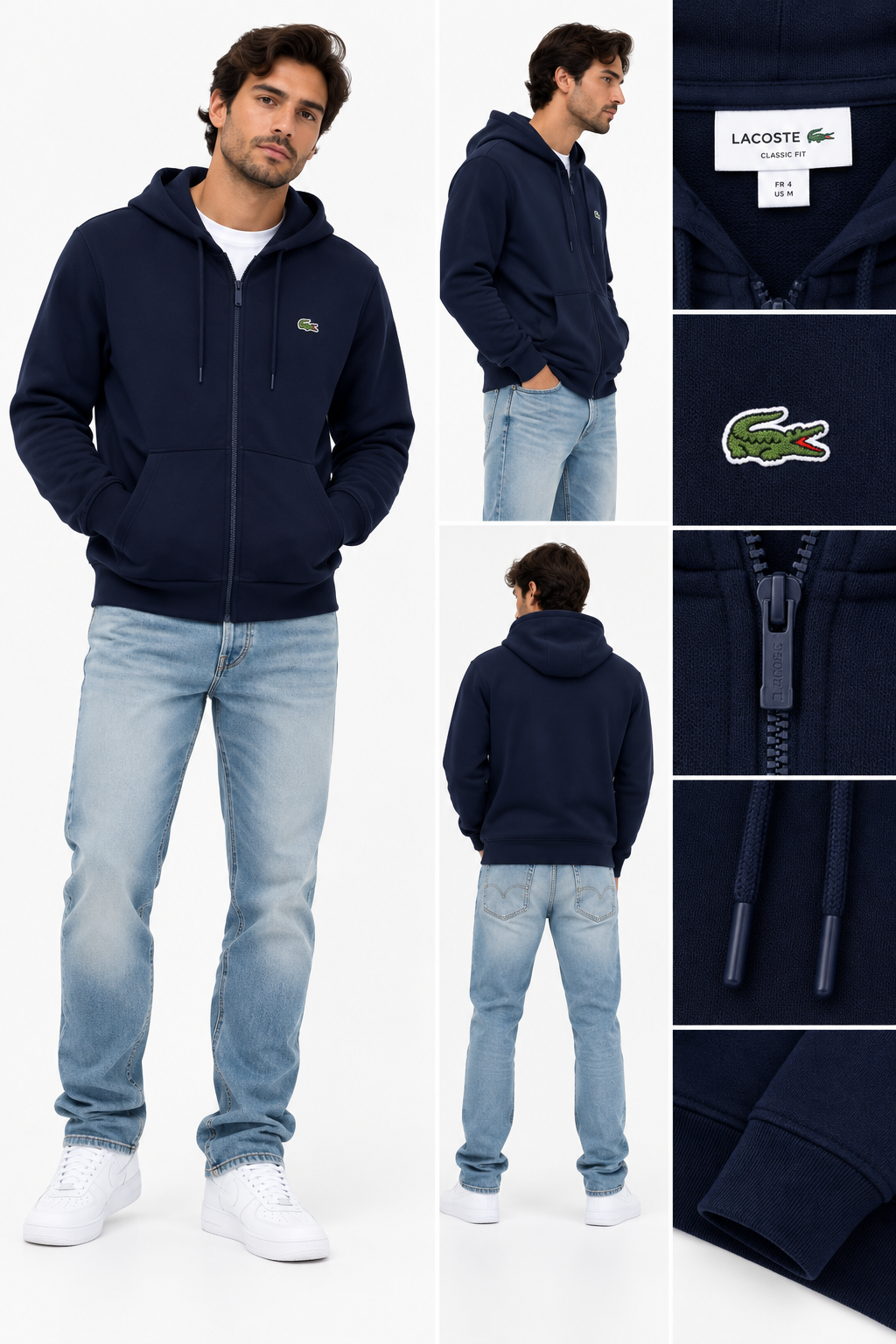 LACOSTE MEN'S CLASSIC FIT LONG SLEEVE HOODIE (SH8462-51)