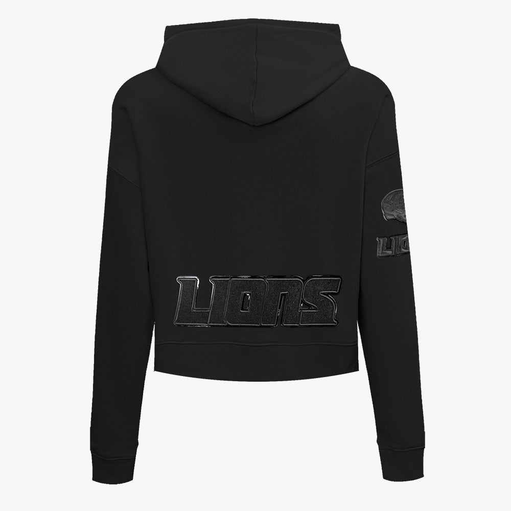 PRO STANDARD DETROIT LIONS TRIPLE BLACK FLC CROPPED PO HOODIE