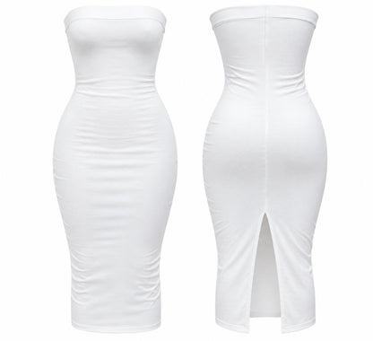 HOT & DELICIOUS WOMEN'S STRAPLESS  BODYCON MIDI DRESS
