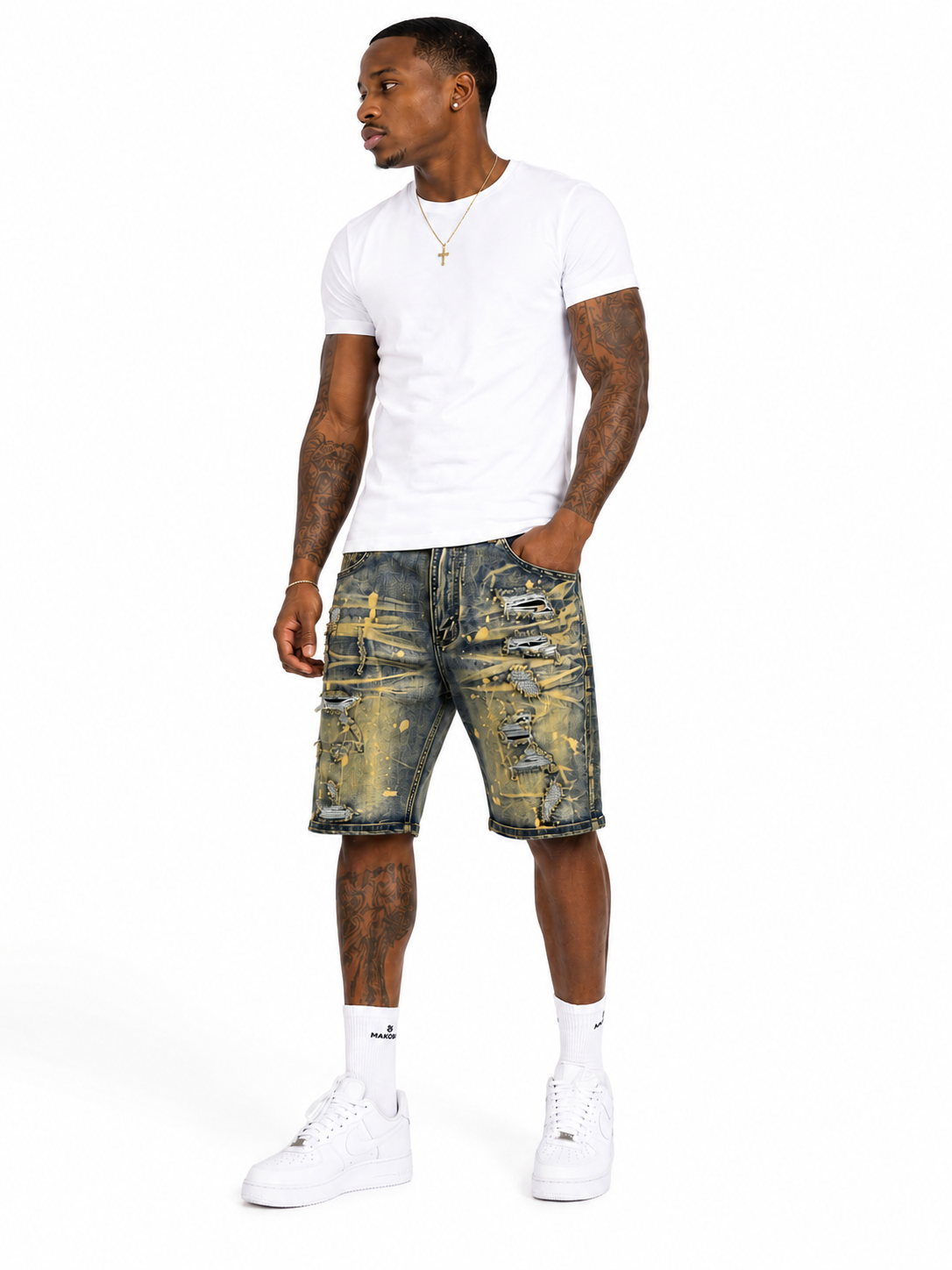 M607 MAKOBI Amato Denim Shorts