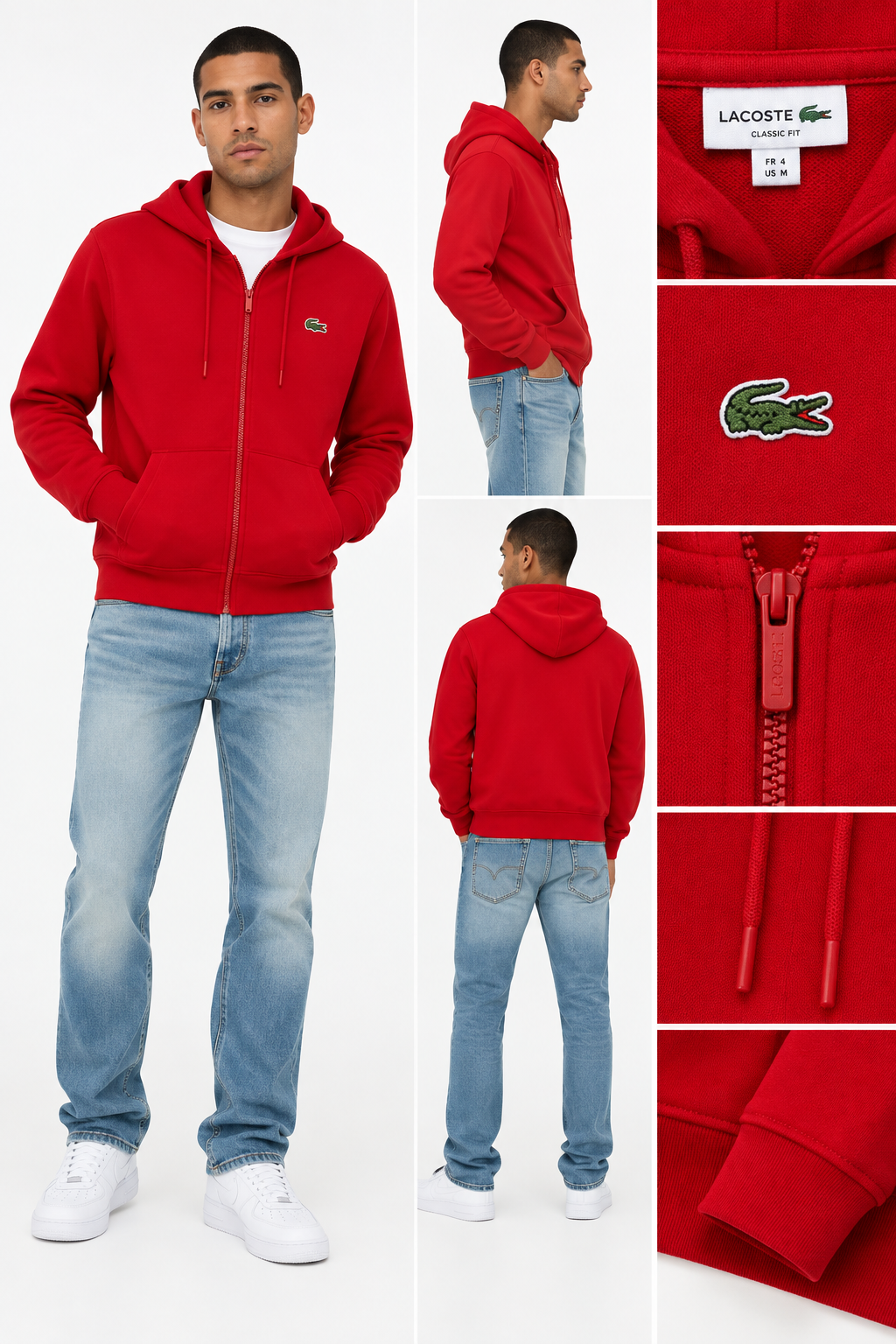 LACOSTE MEN'S CLASSIC FIT LONG SLEEVE HOODIE (SH8462-51)