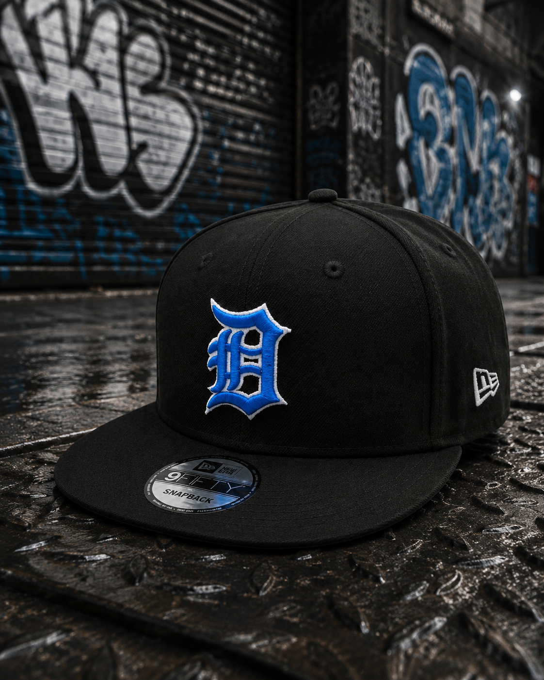NEW ERA DETROIT TIGERS BLACK/BLUE 9FIFTY SNAPBACK CAP