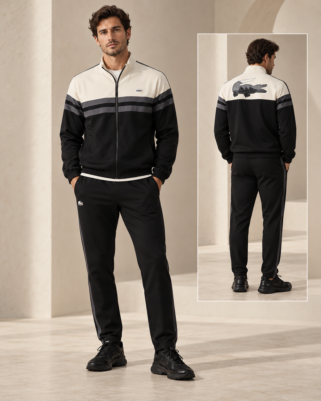 LACOSTE MEN'S SPORT LANDSCAPE CROCODILE TRACKSUIT (WH6305-51)