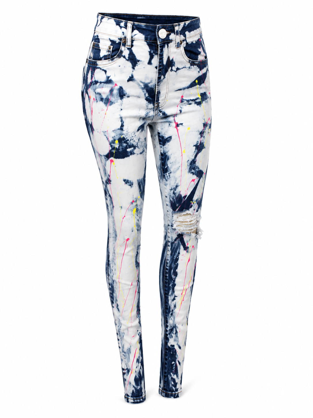 REDFOX WOMEN'S DISTRESSED PAINTER SKINNY JEAN