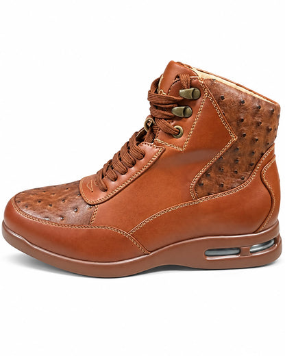 SIO OSTRICH EMBOSSED HIGH TOP AIR SNEAKERS (TROY)
