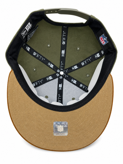 NEW ERA DETROIT LIONS OLIVE/PANAMA TAN 75 SEASONS 9FIFTY SNAPBACK CAP