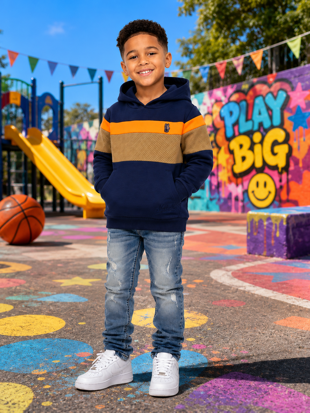 MAKOBI KIDS MONOGRAM HOODIE