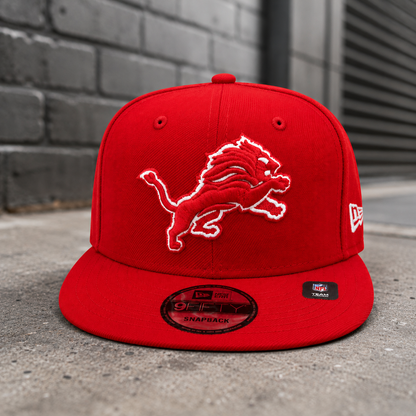 NEW ERA DETROIT LIONS SCARLET/WHITE 9FIFTY SNAPBACK CAP