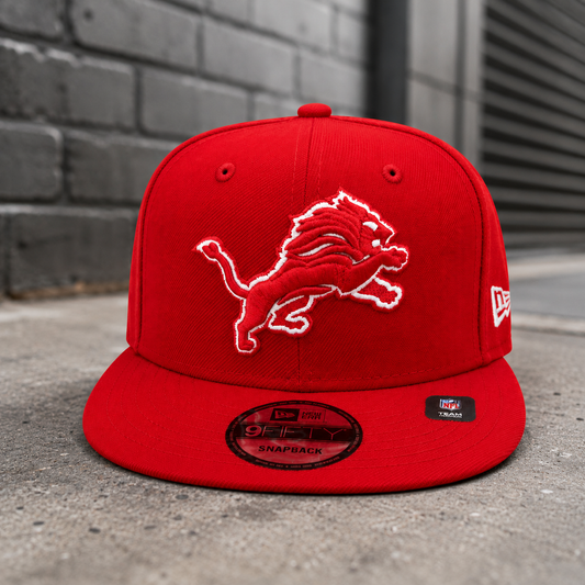 NEW ERA DETROIT LIONS SCARLET/WHITE 9FIFTY SNAPBACK CAP