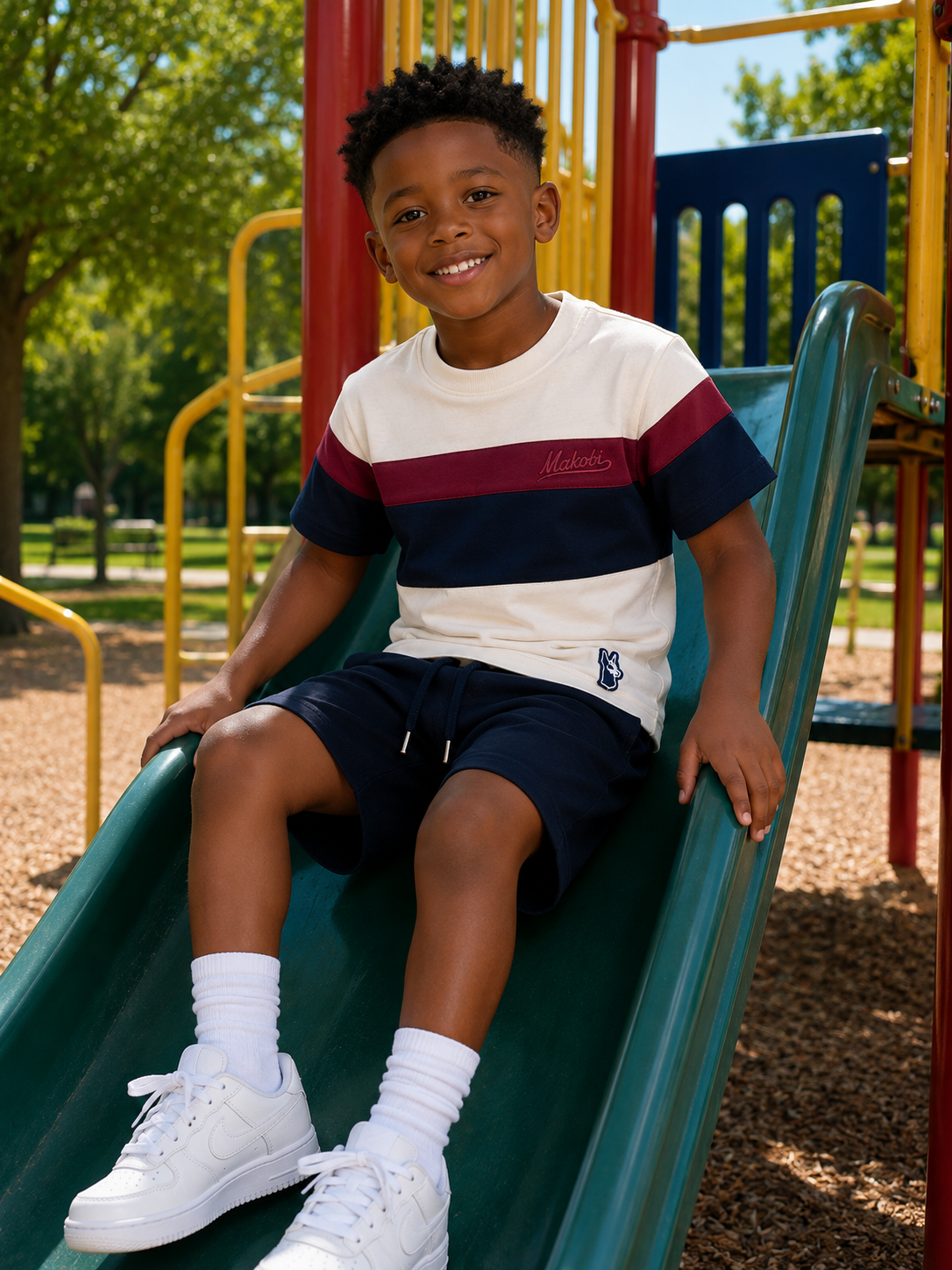 MAKOBI KIDS MONOGRAM TEE