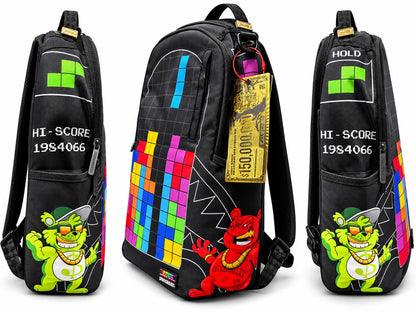 SPRAYGROUND MONEY BEARS AND TETRIS BACKPACK (B7353)