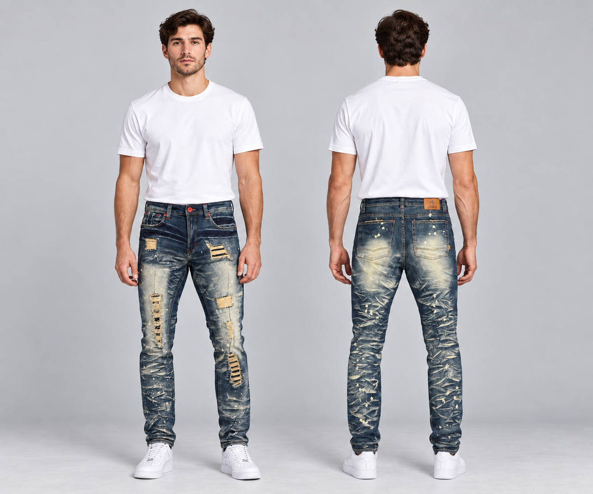MAKOBI PENSACOLA SHREDDED JEANS (M1780)