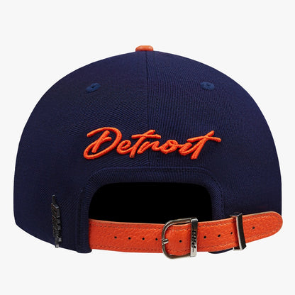 PRO STANDARD DETROIT TIGERS S-STACKED PINCH FRONT STRAPBACK,MIDNIGHT NAVY