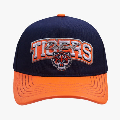 PRO STANDARD DETROIT TIGERS S-STACKED PINCH FRONT STRAPBACK,MIDNIGHT NAVY