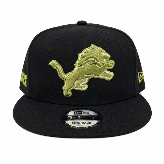 NEW ERA DETROIT LIONS BLACK/OLIVE 9FIFTY SNAPBACK CAP