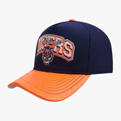 PRO STANDARD DETROIT TIGERS S-STACKED PINCH FRONT STRAPBACK,MIDNIGHT NAVY