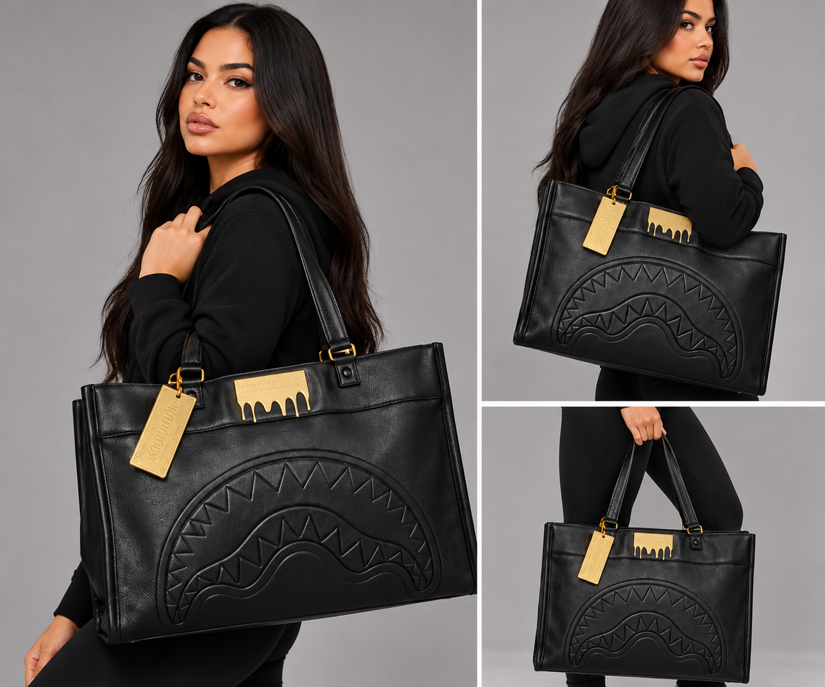 SPRAYGROUND GOLD BRICK LUXE TORTUGE TOTE (T9045)