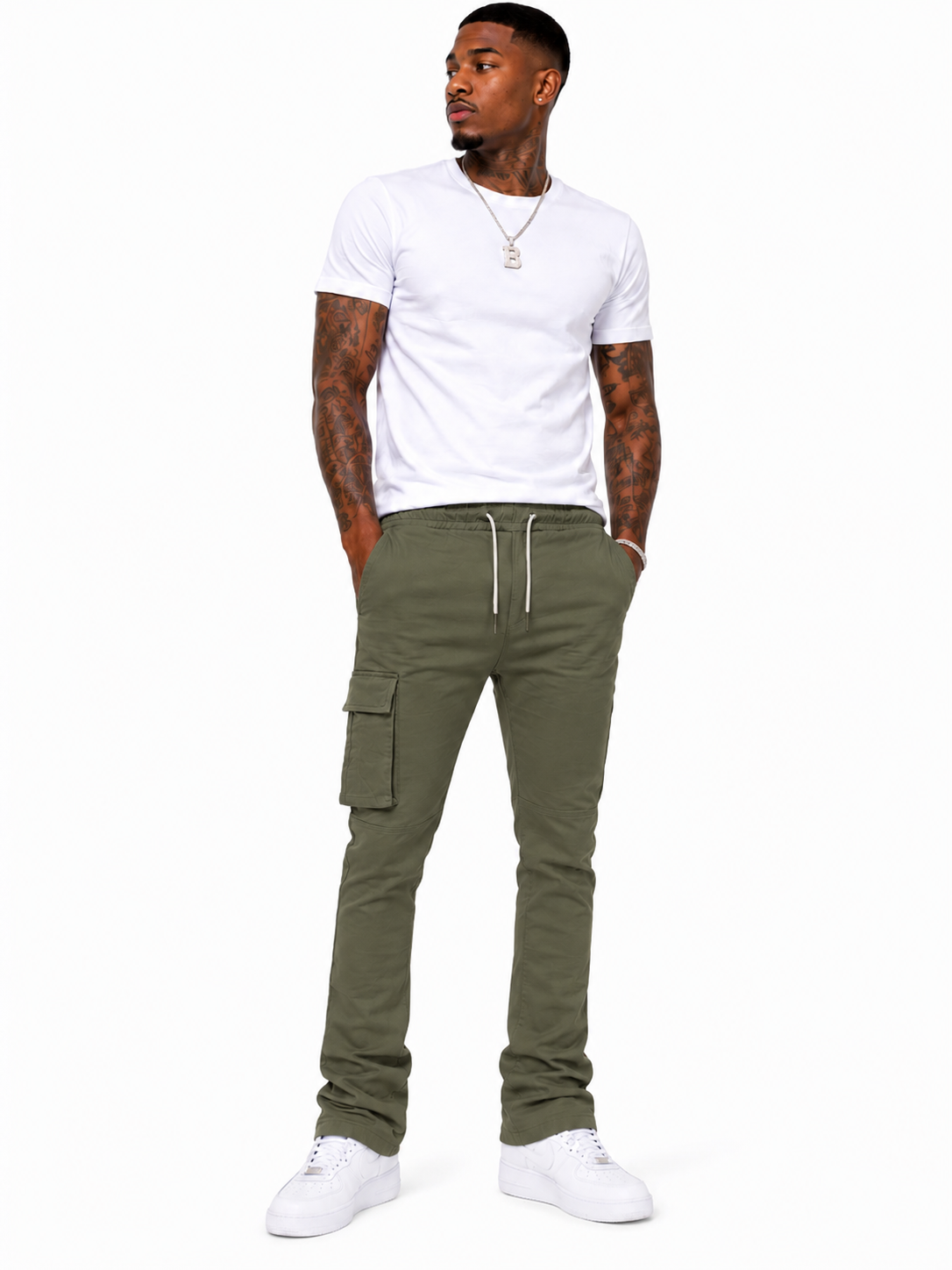 M1634 MAKOBI ADORNI STACKED NYLON PANTS