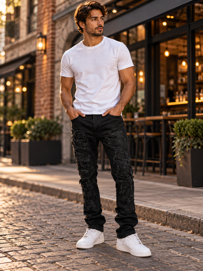 ARGENTO RIPED & REPAIR JEANS (M1993)