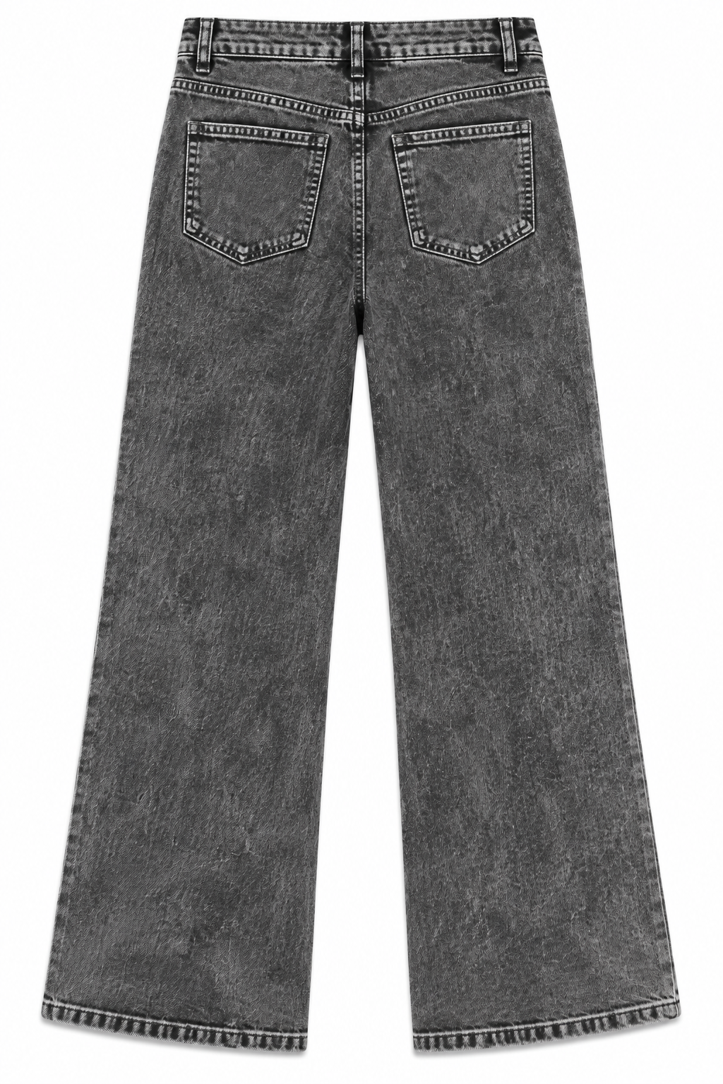 AMERICAN BAZI WOMEN'S DISTRSSED WIDE LEG JEANS (RJH9607)