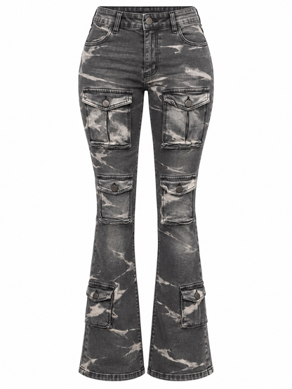 AMERICAN BAZI UTILITY FLARE JEANS