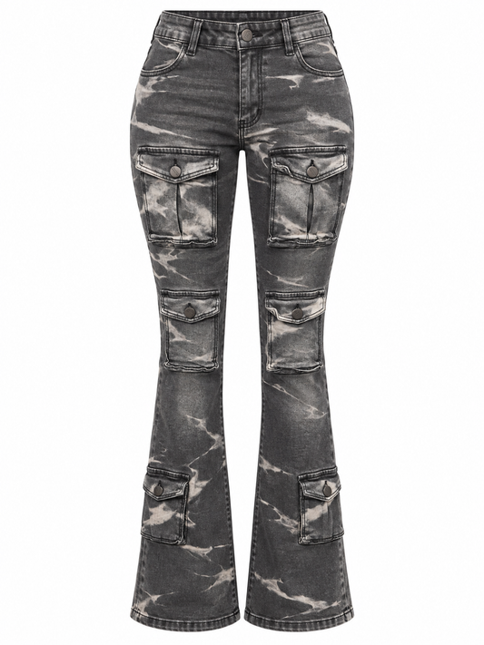 AMERICAN BAZI UTILITY FLARE JEANS