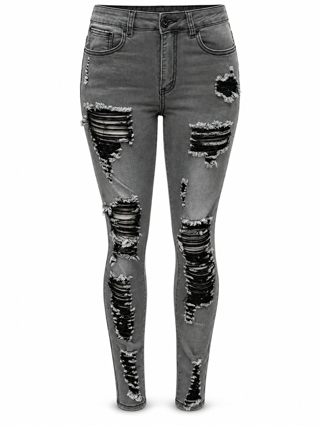 REDFOX WOMEN'S SHREDDED SKINNY JEANS (PA0903)