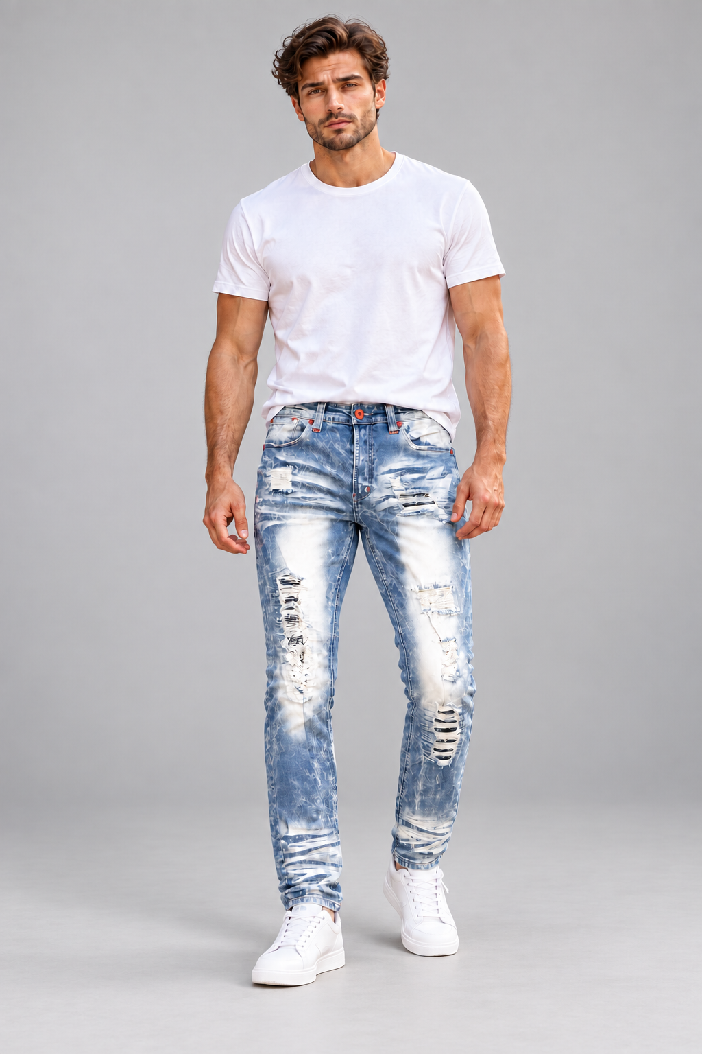 MAKOBI PENSACOLA SHREDDED JEANS (M1780)